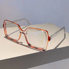 Ingvn New PC Material Square Frame Glasses Double Color Unisex Style Anti-blue Light Glasses New Model Optical Eyewear Women Men