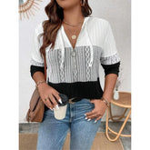 Ingvn Plus Size 1XL-5XL Women Fashion Hooded Zipper Full Sleeve Tops Ladies Elegant Tees T-Shirts Drawstring Casual Streetwear