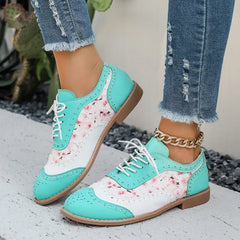 Ingvn Big Size Shoes Woman Round Toe Female Footwear British Style Oxfords Mixed Colors Low Heels Casual Sneaker New DressSingle Shoes