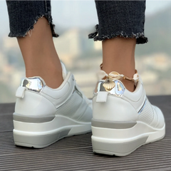 Ingvn Women's Breathable Casual Shoes Street Fashion Womens Sneakers Lace-up Comfortable Women Platform Shoes Zapatillas De Mujer
