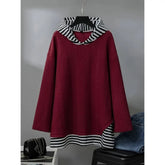 Ingvn Plus Size 1XL-5XL New Women's Casual Striped Long Sleeve Hoodies Pullover Both Comfort and Fashion Showcasing Youthful Vitality