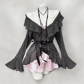 Ingvn Japanese Kawaii Shorts Sets Casual Cardigan Sweet Print Strap Tops Harajuku Y2k Shorts Female Elegant Lolita Outifits Set
