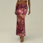 Ingvn New Women's Slit Sexy Skirt Summer Printed Skirt Long Dress Bodycon Dress Women Elegant Skirt Party Tight Dress