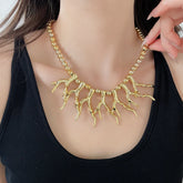 Ingvn Exaggerated Beaded Coral Necklace Multi-layer Bohemia Coralal Pendant Necklace Colorful Jewelry Ocean Style Beach Choker Summer