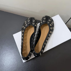 Ingvn Fashion Rivet Hollow out Split toe Women Ballet Flats Spring Summer Comfortable Soft Sole Lazy Walking Loafers Casual Tabi Shoes