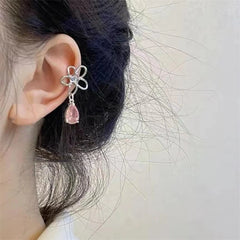 Punk Fairy Clip Earrings For Women Goth Irregular Flower Metal Ear Cuffs Unusual Design No Piercing Earrings Korean Fashion