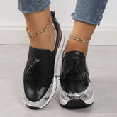 Ingvn Women's Shoes Spring Autumn Fashion Fringe Loafers with Thick Soles for Comfortable Stylish Casual Woman Sneakers Lady's shoes