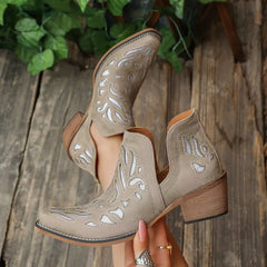 Ingvn Women's ankle boots low heel shoes cool British style soft short boots women's party shoes