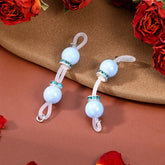 Ingvn 1Pair Fake Nipple Rings,Adjustable Fit Daily Wear Nipple Nooses,8mm Candy Beads, Faux Nipple Piercing Non Pierce Faux Barbells