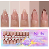 3 In 1 False Nail Press On Acrylic Nails 5 Colors/box French Style Removable Wearing Full Cover Tips For Manicure Art Decoration