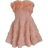 Ingvn French Elegant Heavy Industry Socialite Birthday Party Dresses 3D Flower Diamond High Waist Slim A-line Fluffy Short Dress Women