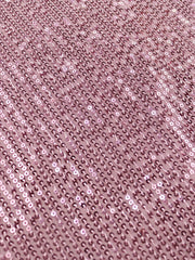 Ingvn Lady Sequin Off Shoulder Prom Dress Backless Ruffle Sleeve Patchwork Pink Glitter Midi Slim Evening Occasion Party Gown Big Size