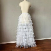 Ingvn Women Solid Casual Skirt Sweet Lolita Style Ruffle Balletcore Fairy Prom Party A Line Dresses Faldas Mujer