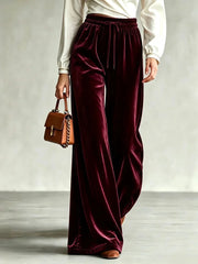 Ingvn - New Fashion Solid Color Versatile Wide Leg Long Pants Autumn Winter Elastic Waist Women Trousers Office Lady Casual Loose Pants