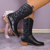 Ingvn Fashion Mid-calf Boots Woman Side Zipper Pointed Western Cowboy Boots Retro Candy Color Women Boots Plus Size 36-43 Botas Mujer