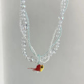 Ingvn Kpop Goth Goldfish Pendant Necklace for Women Resin Acrylic Boho Aesthetic Charm Y2K Handmade Beads Trendy Accessory