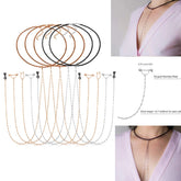 Ingvn Fake Nipple Rings Chain Punk Chokers Velvet Gothic Choker Necklaces Stainless Steel for Women Nipple Barbell Piercing Jewelry
