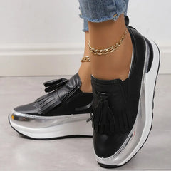 Ingvn Women's Shoes Spring Autumn Fashion Fringe Loafers with Thick Soles for Comfortable Stylish Casual Woman Sneakers Lady's shoes