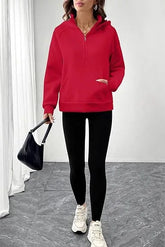 Ingvn - Womens European Style Hoodie Autumn Winter New Style Stand Collar Hooded Design French Sweatshirt Fashion Versatile Top
