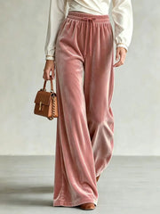 Ingvn - New Fashion Solid Color Versatile Wide Leg Long Pants Autumn Winter Elastic Waist Women Trousers Office Lady Casual Loose Pants