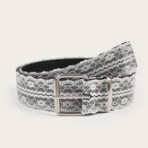 Ingvn Beautiful Lace Waist Belt Leather White Floral Lace Waistband Decor Accessory Gift Casual Waist Strap Fashion Accent for Women