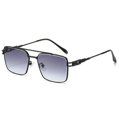 Ingvn Fashionable Double Bridge Cut-Edge Sunglasses UV Protection Luxury Metal Shades Gradient Lens Sun Glasses for Men and Women