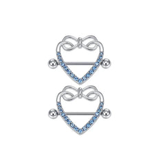 Ingvn 1Pair Heart Shaped Nipple Rings Piercing Jewelry for Women Sexy Clips Stianless Steel Nipple Ring Clamps Pierced Body Jewelry