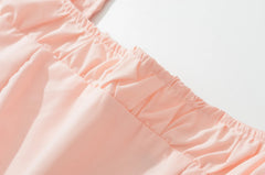 Ingvn Sexy Pink Elastic Strap Tank Dress Ruched Slash Neck Zipper Back Slim Low Waist Hem Swing Midi Long Robe Sleeveless Vestidos