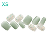 10pcs Mint Green Press on Nails Fake Nail Water Diamond Decor Summer Style Square Artificial Handmade Nails For Women Manicure