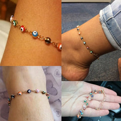 Ingvn 1pc Anklets Bracelets For Women Waterproof Women's Anklets Evil Eye Anklet For Women Anklet Silver Gold