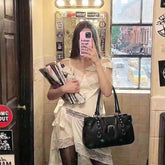 Ingvn - Korean Y2k Retro Pu Large Capacity Handbag Mint Green Underarm Shoulder Bag Lipstick Wallet Storage Bags Woman Bag(Without hanging ornaments)