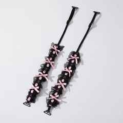 Ingvn Decorative Anti-slip Women Bra Straps Elastic Adjustable Lace Shoulder Straps Removable Bowknot Bra Straps Wedding Party Dress