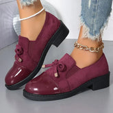 Ingvn Plus Size 36-43 Shoes for Women Spring Autumn Fashion Office Pumps Bow Tie Round Toe Square Heel Platform Shoes Zapatos De Mujer