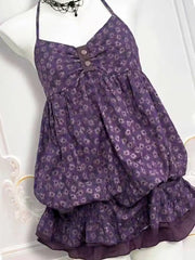 Ingvn Gothic Vintage Lolita Bud Dress Women Y2K Harajuku Sweet Spaghetti Strap Mini Dress Casual Daily Fashion Outfits New