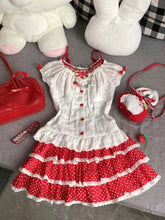 Ingvn American Vintage Y2K 2‑Piece Sets Japanese Kawaii Crop Top Blouse and Mini Skirts Sweet Holiday Casual Outfits for Women