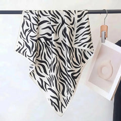 Ingvn 70x70cm Silk Scarf Silk Material Horse Pattern Neck Ties Handkerchief Style Leopard Print Horse Pattern Scarf Summer Season