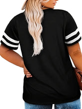 Ingvn Plus Size 1XL-8XL Women's Casual V-neck Short Sleeved Solid Color Loose T-shirt Sports Outdoor Top Women Clothing