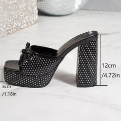 Ingvn Super High Heel Female High Thick Heel Outside Wear Sandals and Slippers Waterproof Platform Sexy Slippers