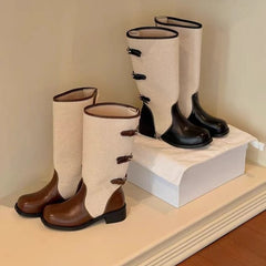 Ingvn Autumn Winter New High Boots for Girls Fashion and Comfortable Style Casual Versatile TrendyShoes