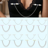 Ingvn 2 Pairs Clip-On Body Piercing Fake Nipple Rings, Non-Piercing Body Chains For Women