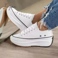 Ingvn - Daily Lace Up Non-Slip Platform Sneakers