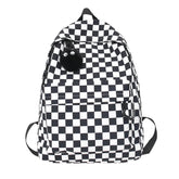 INGVN Fashion Girls Plaid Backpack Waterproof Leisure Shoulder Bag Women Laptop Mochila Bookbag Travel Rucksack for Female