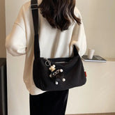 Ingvn Large Capacity Corduroy Women's Shoulder Bag Solid Color Casual Travel Female Messenger Bags Simple Retro Ladies Handbags