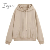 Ingvn - Fleece Tracksuits Women Two Pieces Set Hooded Oversized Sweatshirt Pants Solid Color Hoodie Suits Autumn Winter Casual Outfits