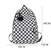 INGVN Fashion Girls Plaid Backpack Waterproof Leisure Shoulder Bag Women Laptop Mochila Bookbag Travel Rucksack for Female
