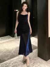 Women Socialite Sparkling Aura Strapless Waist Cinched Mid Length Dress Summer Pleated Camisoles Banquet Dresses