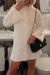 Ingvn - Sexy Party Solid Sequins With Bow O Neck Princess Dresses