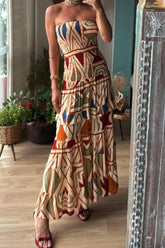 Smocked Printed Tube Dress