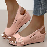 Women Sandals Summer Heels Sandalias Mujer Elegant Wedges Shoes For Women Summer Footwear Woman Heeled Shoes Wedge Heel