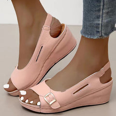 Women Sandals Summer Heels Sandalias Mujer Elegant Wedges Shoes For Women Summer Footwear Woman Heeled Shoes Wedge Heel